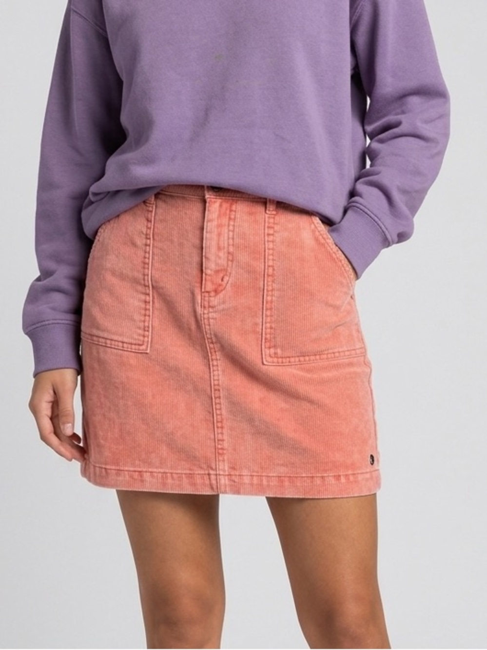 Roxy Silent Smile Corduroy Mini Skirt in Coral‎ Women’s Size M
